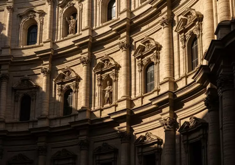 Динамичный криволинейный фасад в стиле барокко