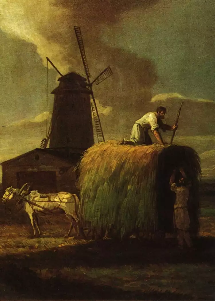 Максим Воробьёв. Картина «Уборка сена», 1812