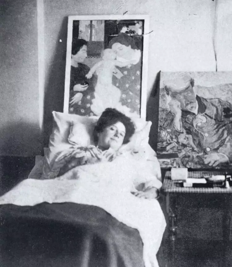 Фотоснимок мадам Элис Рубен Фабер с портретом доктора Поля Гаше