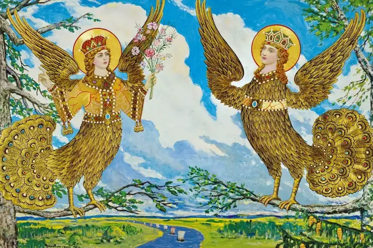 Илья Глазунов. Картина «Райские птицы Древней Руси», 2010