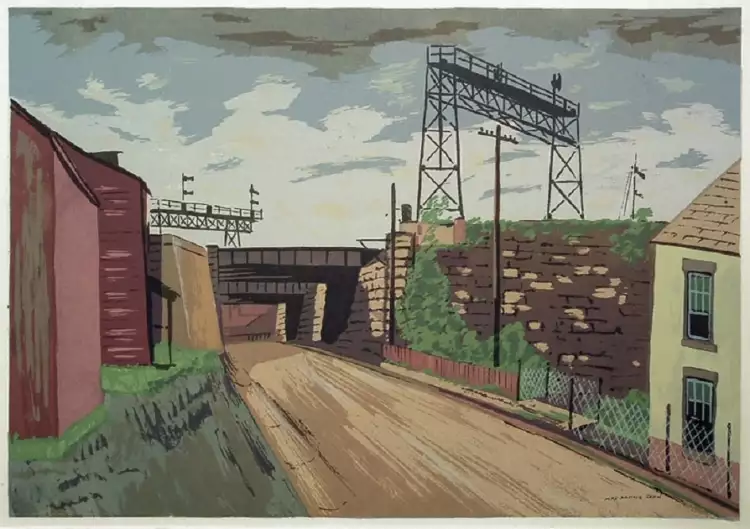 Шелкография. Макс Артур Кон. «Дорога к Истону», 1942 Шелкография. Макс Артур Кон. «Дорога к Истону», 1942