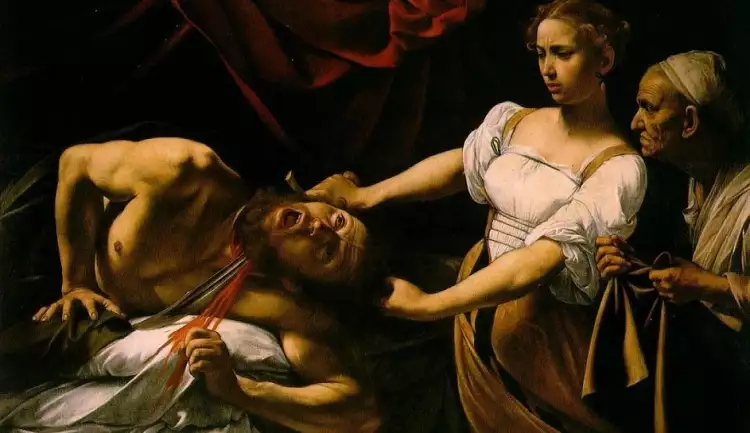 Караваджо. Картина «Юдифь, убивающая Олоферна» (1599)