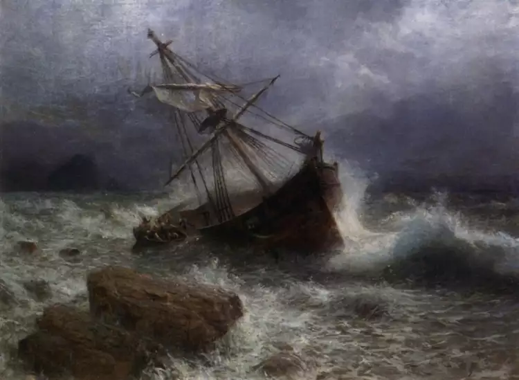 Лев Лагорио. Картина «Буря на море», 1901
