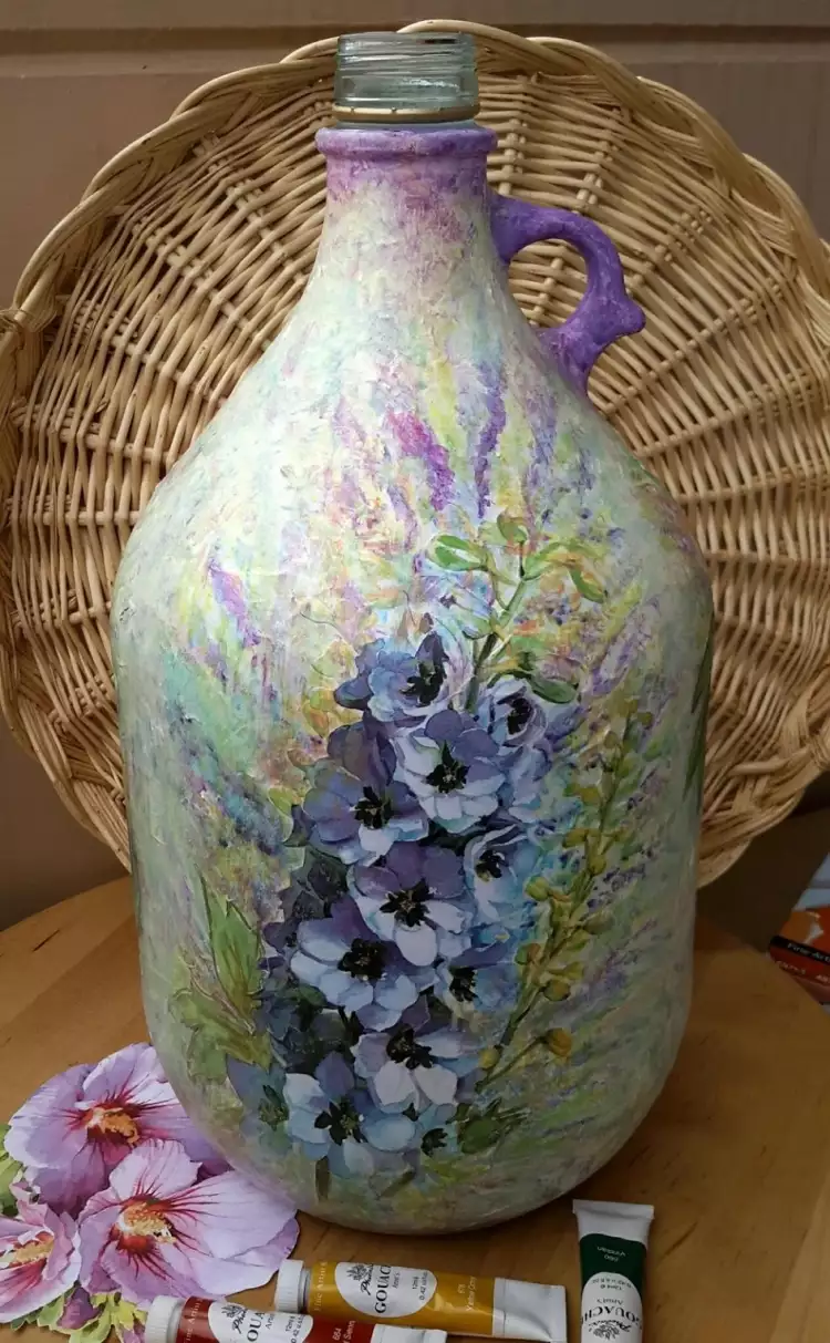 Декупаж. Художественный декупаж стеклянной бутыли, XXI век