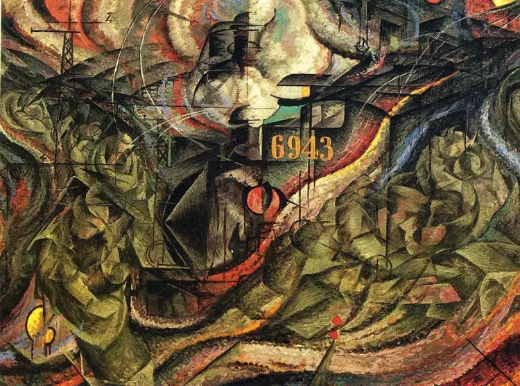 Умберто Боччони. Триптих «Состояния души», картина I «Прощание», 1911