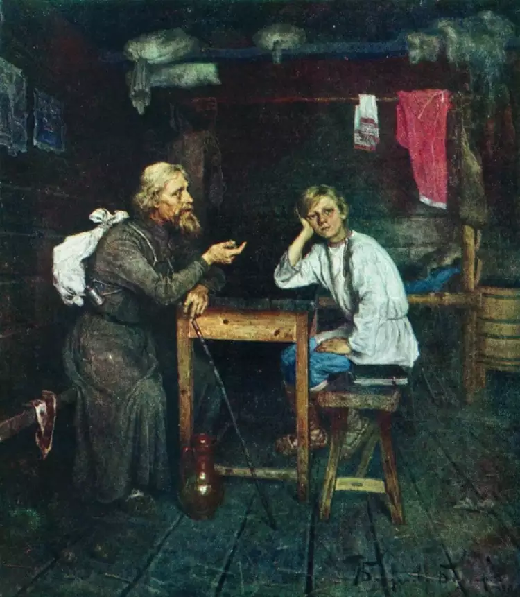 Николай Богданов-Бельский. Картина «Будущий инок», 1889