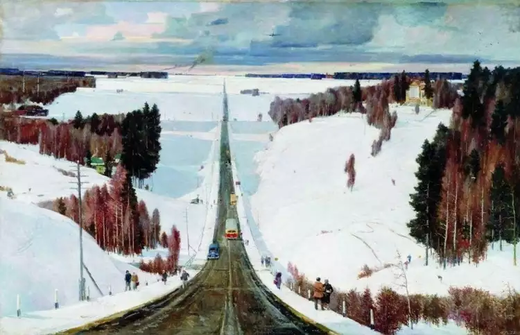 Георгий Нисский. Картина «Подмосковная зима», 1957