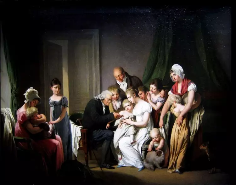 Sentimentalismus. Louis-Léopold Boilly. Inoculation contre la variole à Paris, 1807 Sentimentalismus. Louis-Léopold Boilly. Inoculation contre la variole à Paris, 1807