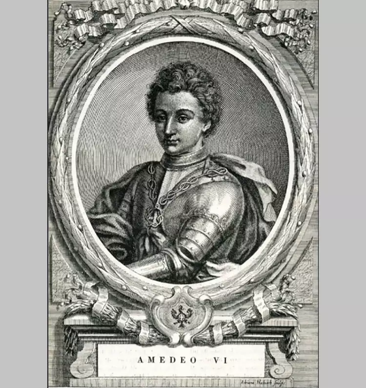 Ордена Италии. А. Виль. Гравюра «Амедей VI, герцог Савойский», 1898 Ордена Италии. А. Виль. Гравюра «Амедей VI, герцог Савойский», 1898