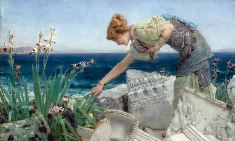 Akademismus. Lawrence Alma-Tadema. Inmitten der Ruinen, 1904 Akademismus. Lawrence Alma-Tadema. Inmitten der Ruinen, 1904