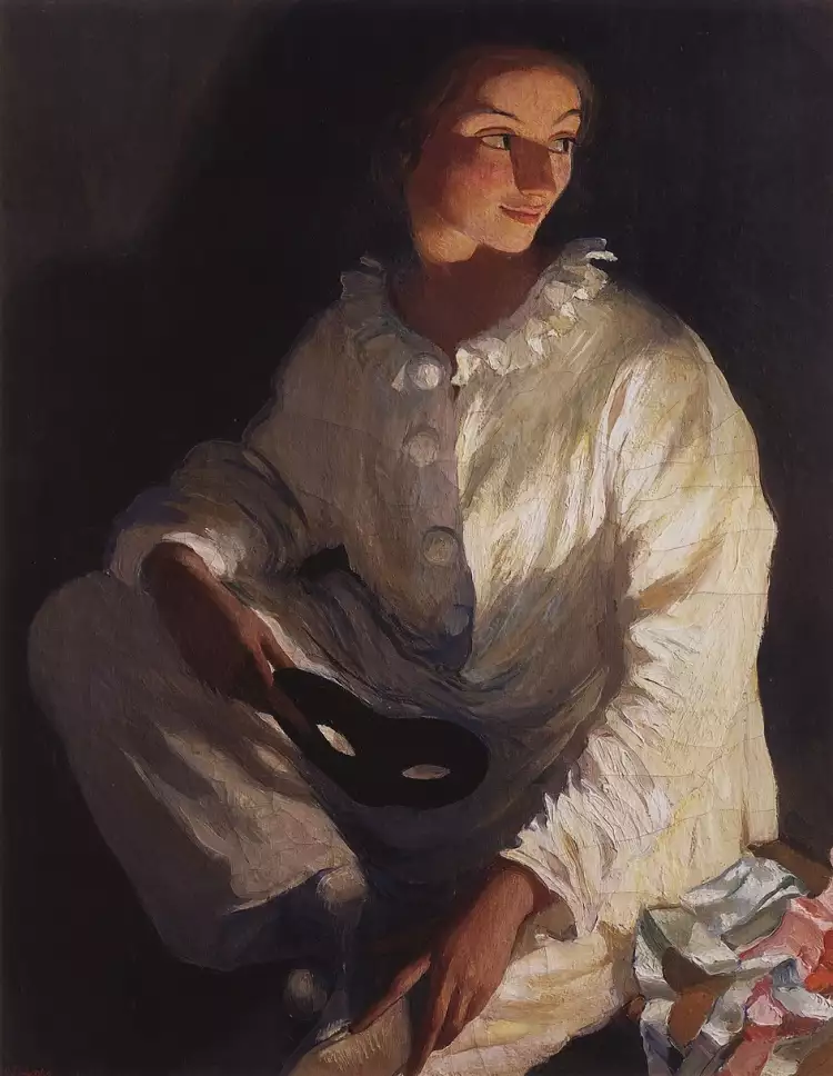 Portrait. Zinaida Serebriakova. Self-portrait in a Pierrot costume, 1911 Portrait. Zinaida Serebriakova. Self-portrait in a Pierrot costume, 1911