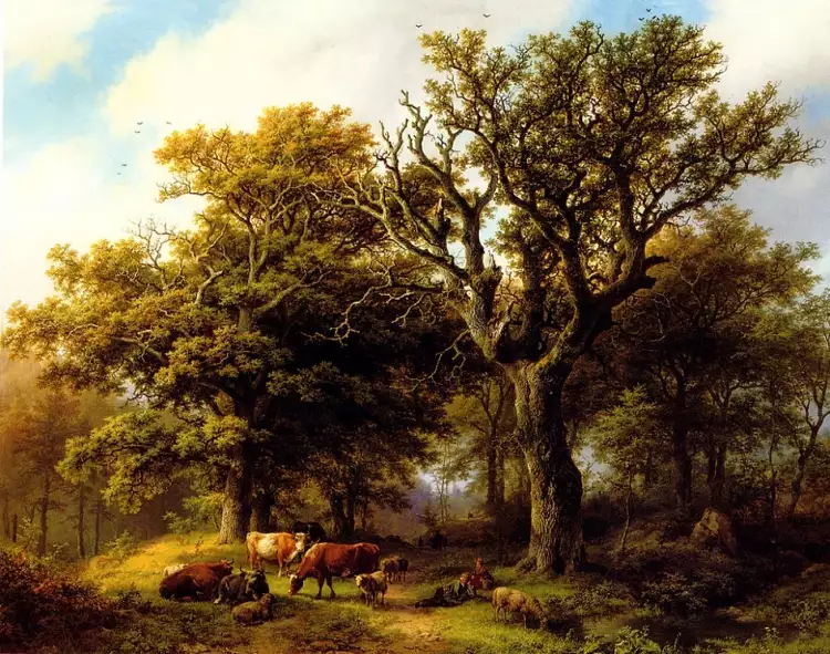 Баренд Корнелис Куккук. Картина «Пастухи на привале», 1841 Баренд Корнелис Куккук. Картина «Пастухи на привале», 1841