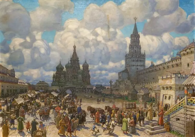 Apollinary Vasnetsov. Painting The Red Square in the Second Half of the 17th Century, 1925