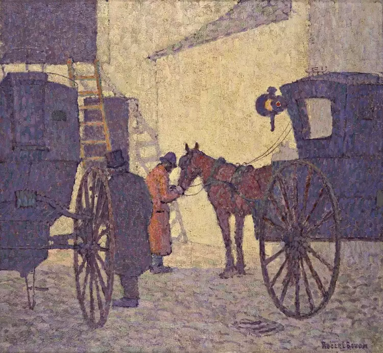 Роберт Беван. Картина The Cabyard. Night, 1910