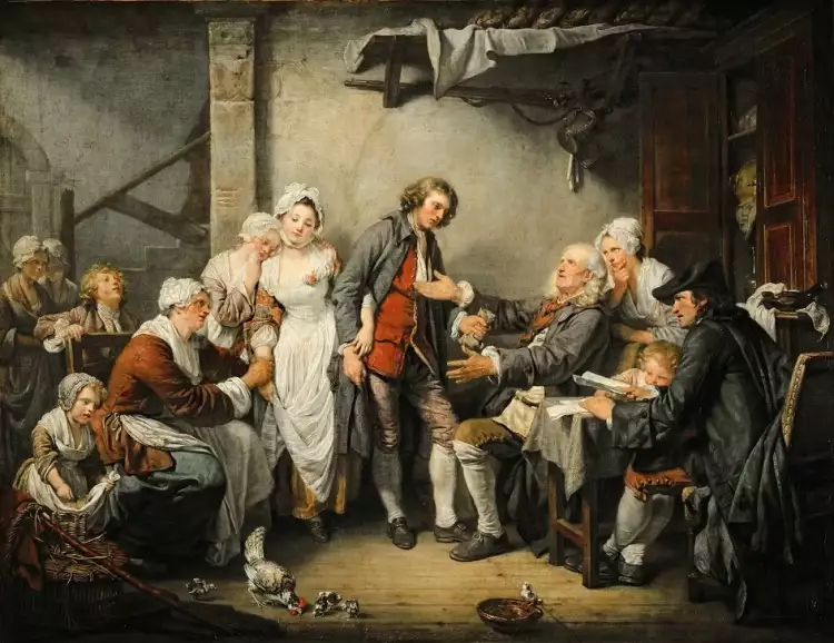 Sentimentalismus. Jean-Baptiste Greuze. L'Accordée de Village, 1761 Sentimentalismus. Jean-Baptiste Greuze. L'Accordée de Village, 1761