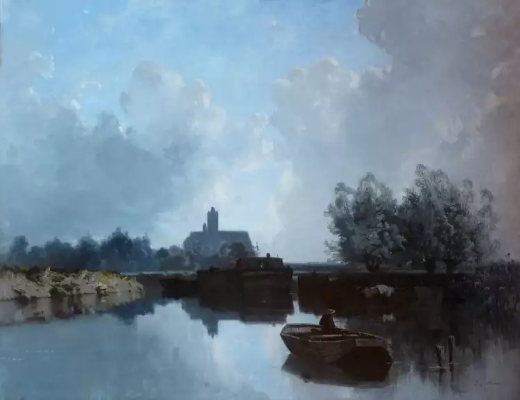 Эжен Сисери. Картина «Au bord du Loing», 1866