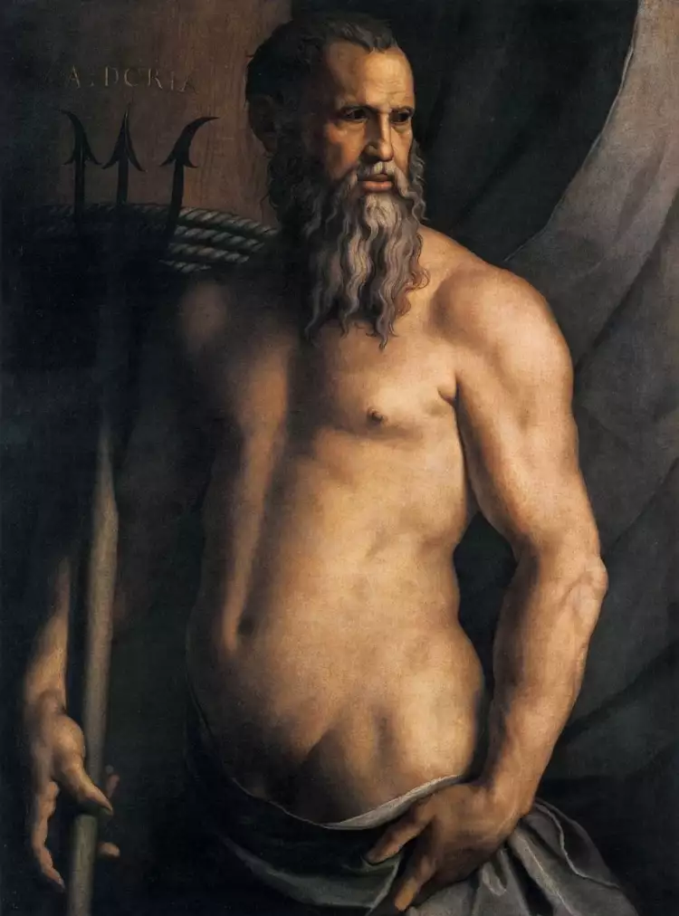 Bronzino. Portrait d'Andrea Doria en Neptune, 1540-е