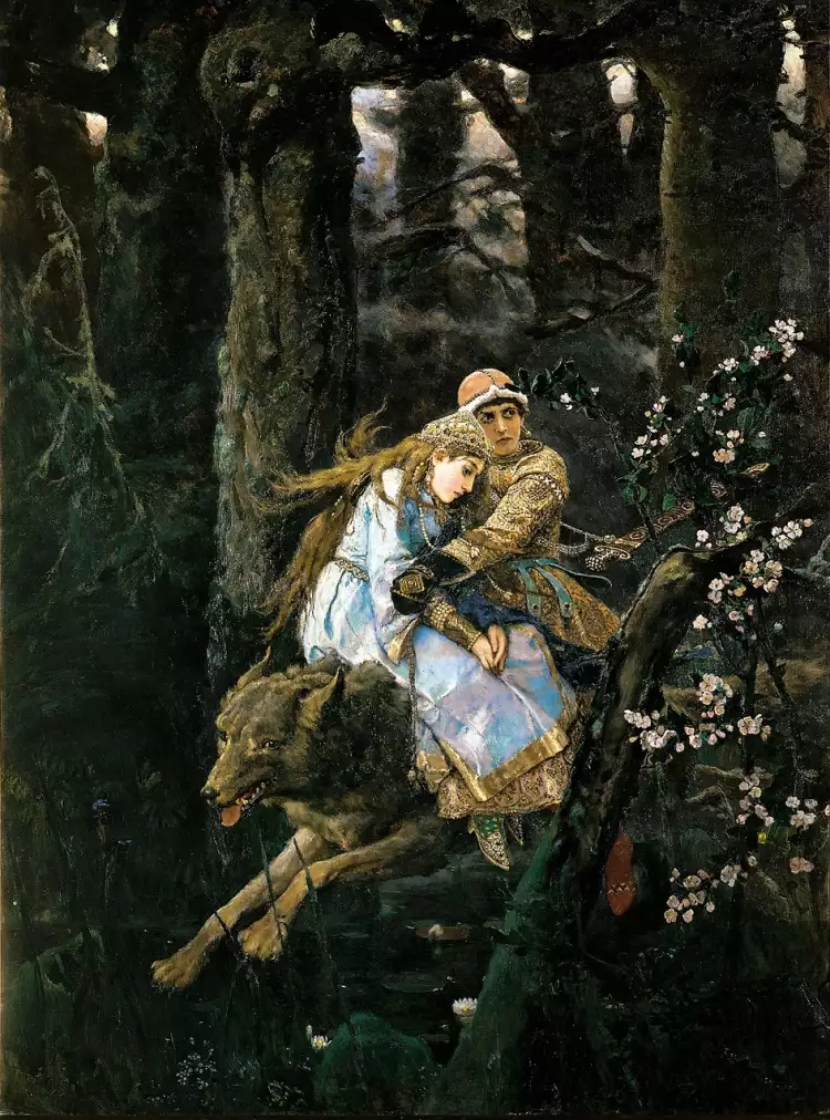 Мифологический жанр. Виктор Васнецов. «Иван-Царевич на Сером Волке», 1889 Мифологический жанр. Виктор Васнецов. «Иван-Царевич на Сером Волке», 1889
