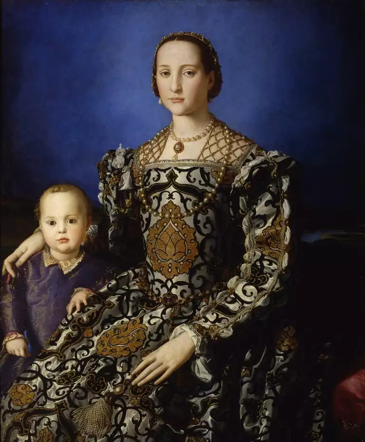 Bronzino. Portrait d'Eléonore de Tolède et de son fils, 1545