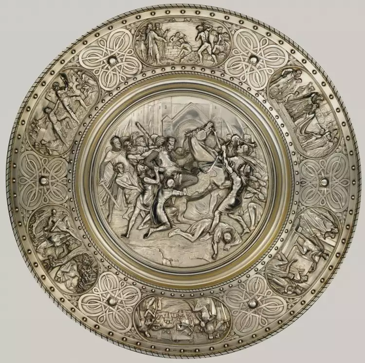 English Silver Tableware. Saucer, 1870