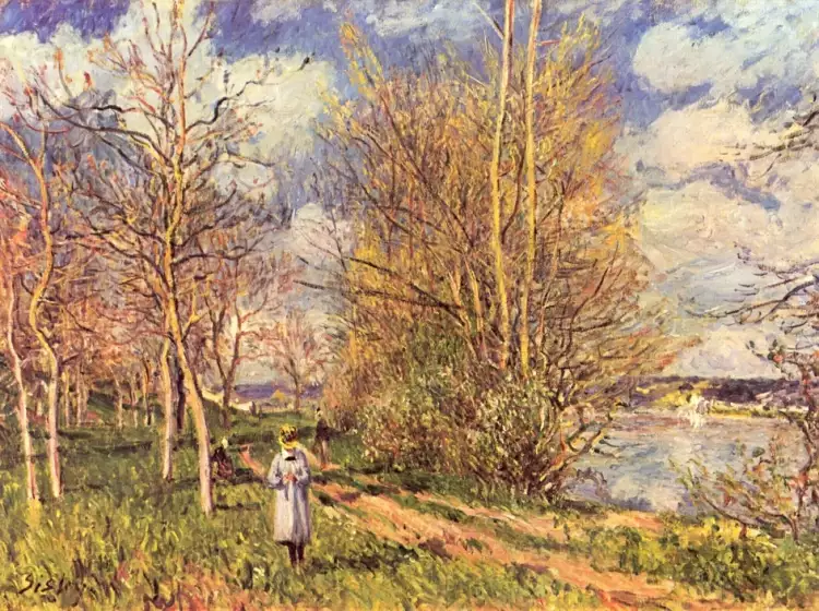 Импрессионизм. Альфред Сислей. «Лужайки весной», 1880 Импрессионизм. Альфред Сислей. «Лужайки весной», 1880