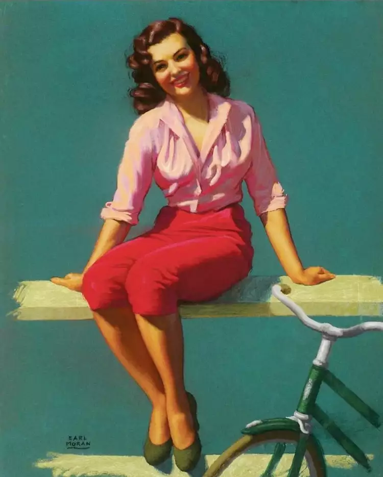 Знаменитые художники пин-ап. Девушка Морана