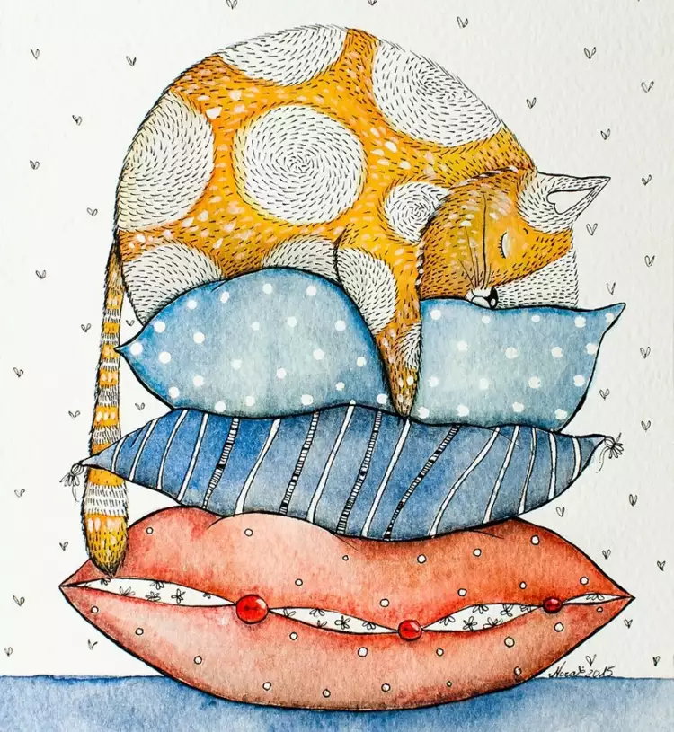 Норвиль Довидоните. Спящая кошка