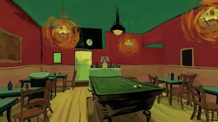 Виртуальное искусство. Мик Каули. Виртуальная картина по мотивам произведения «Ночное кафе» Винсента Ван Гога