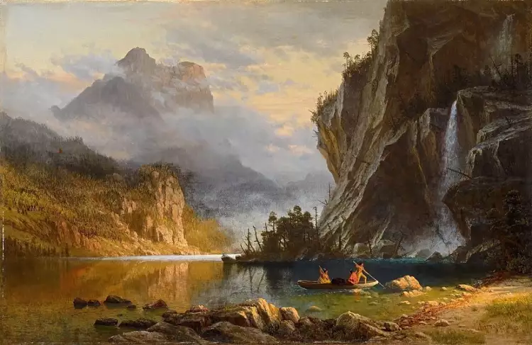 10 самых известных американских художников. Альберт Бирштадт. Картина «Индейская рыбалка с гарпунами», 1862 10 самых известных американских художников. Альберт Бирштадт. Картина «Индейская рыбалка с гарпунами», 1862