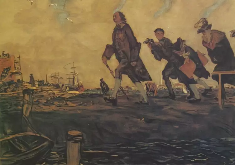 Гуашь. Валентин Серов. «Петр I», 1907