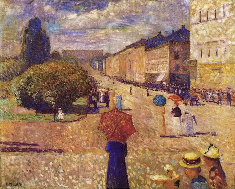 Edward Munch. Frühling auf der Karl Johans Tor, 1890