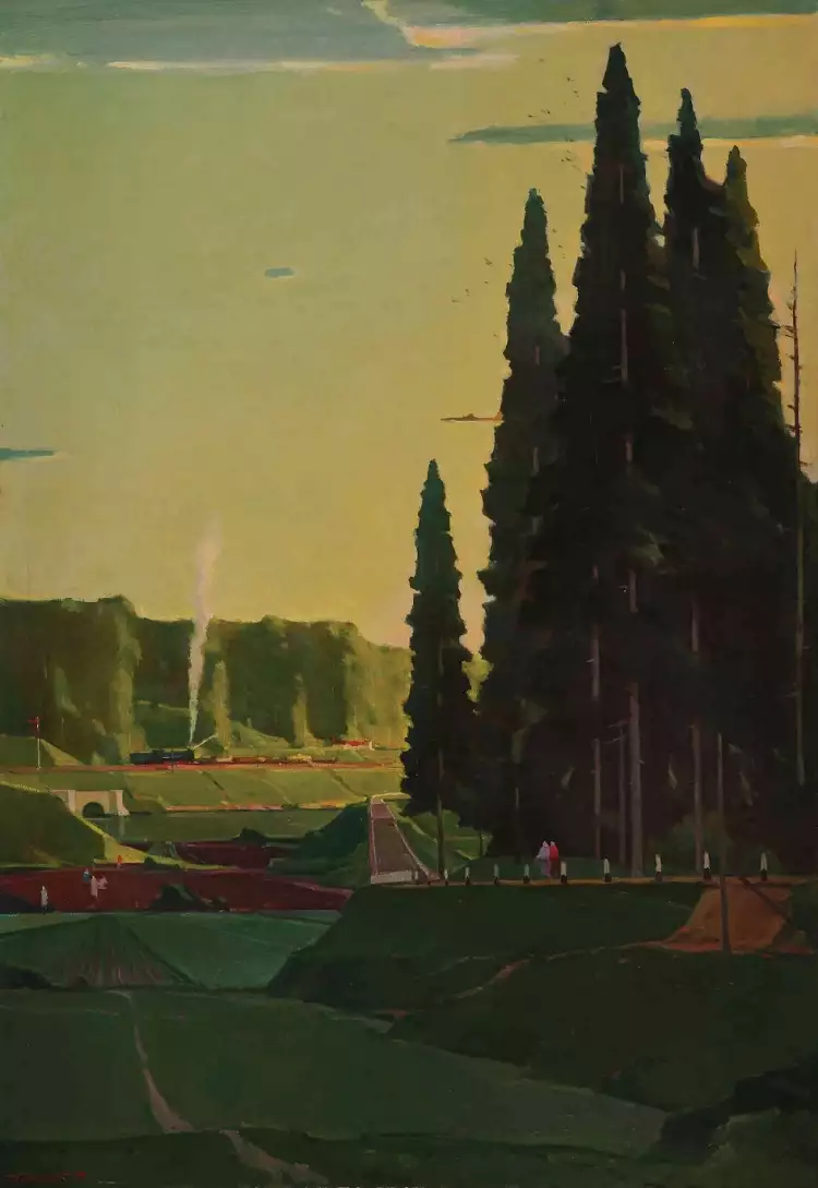 Георгий Нисский. Картина «Зеленая дорога», 1959