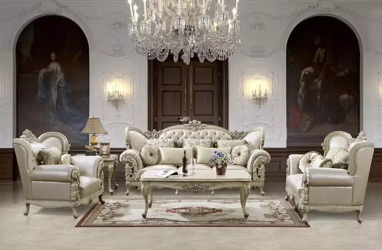 Классицизм в интерьере. Интерьер гостиной загородного особняка с двумя картинами