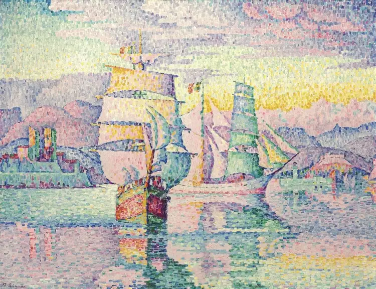 Неоимпрессионизм. Поль Синьяк. «Антиб, бригантины», 1916 Неоимпрессионизм. Поль Синьяк. «Антиб, бригантины», 1916