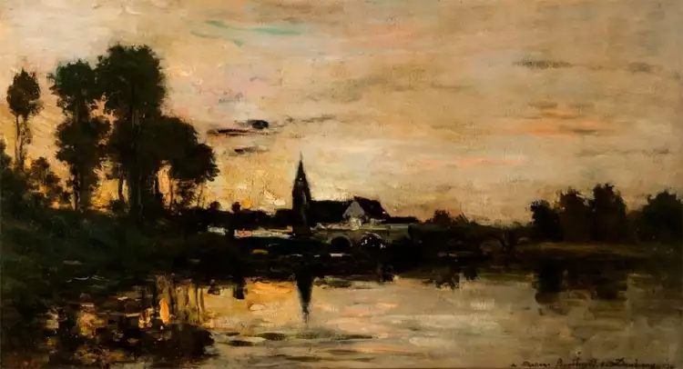 Шарль-Франсуа Добиньи. «Городок на Сене», 1865