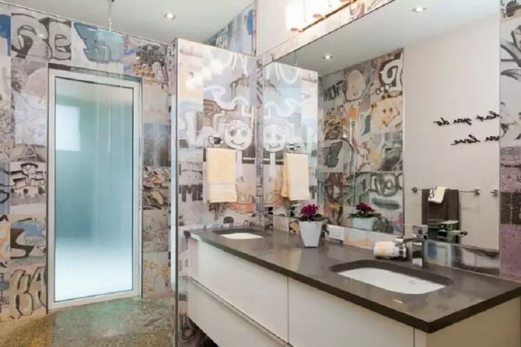 Уличный стиль в интерьере. Интерьер кухни с граффити в уличном стиле