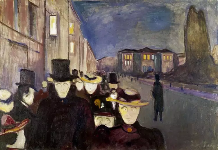 Edward Munch. Abend auf der Karl Johans Tor, 1892