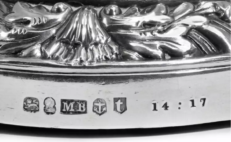 Birmingham Silber. Matthew Boulton's Brandzeichen Birmingham Silber. Matthew Boulton's Brandzeichen