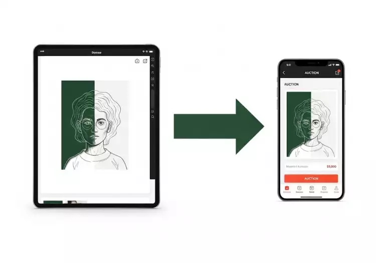 Пример правильно оформленной графической работы в раме и паспарту