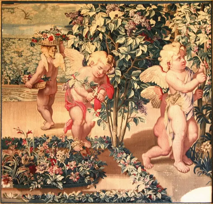 Гобелен. Шпалера мануфактуры Гобеленов «Дети-садовники», XVIII век Гобелен. Шпалера мануфактуры Гобеленов «Дети-садовники», XVIII век