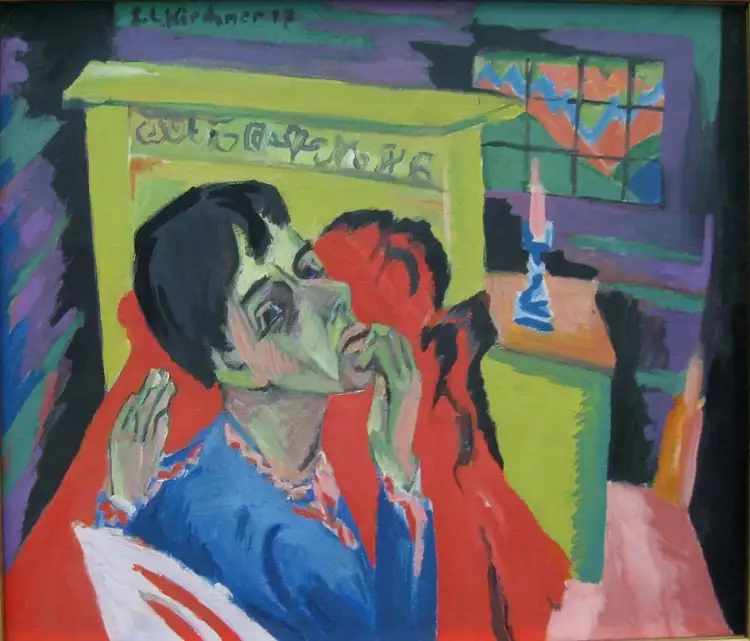 Самые знаменитые художники-экспрессионисты. Эрнст Людвиг Кирхнер. Автопортрет в виде больного, 1918