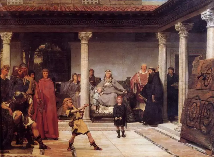 Akademismus. Lawrence Alma-Tadema. Die Erziehung der Kinder Chlodwigs, 1861 Akademismus. Lawrence Alma-Tadema. Die Erziehung der Kinder Chlodwigs, 1861