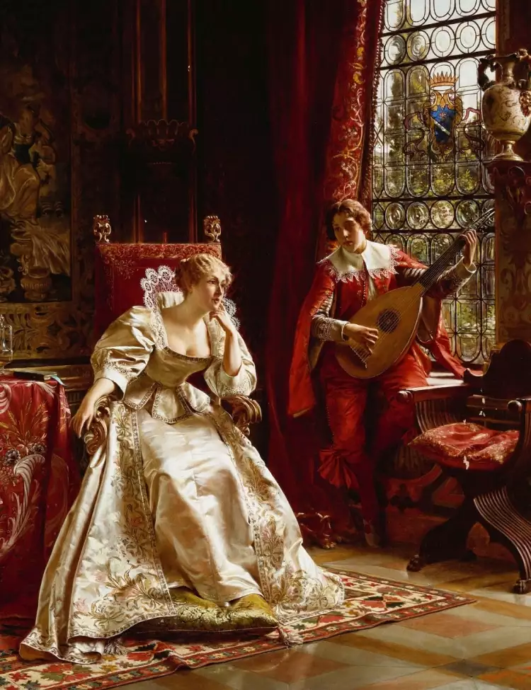 Akademismus. Charles Joseph Frédéric Soulacroix. Serenade Akademismus. Charles Joseph Frédéric Soulacroix. Serenade