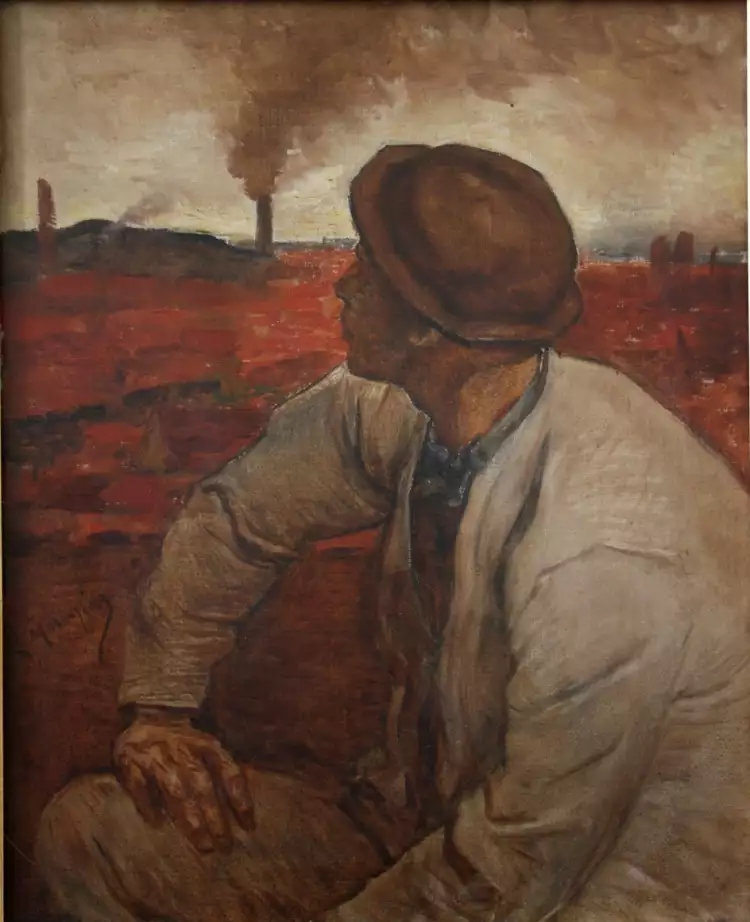 Константин Менье. Картина «Шахтер перед шахтой», 1889