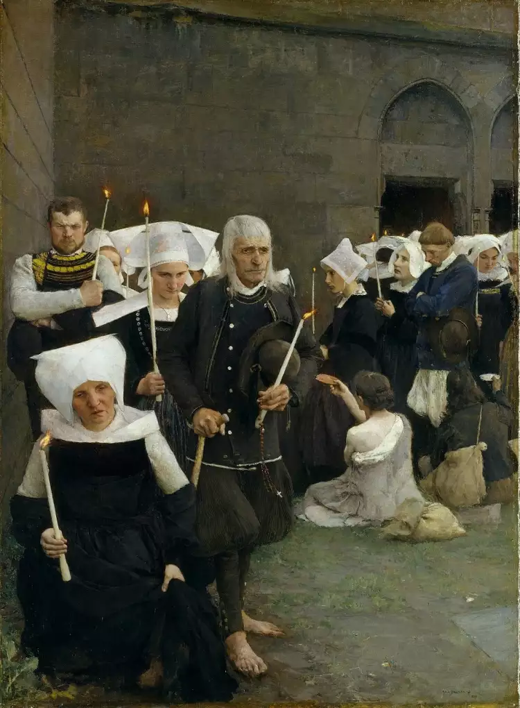 Паскаль Даньян-Бувре. Картина «Отпущение грехов в Бретани», 1886