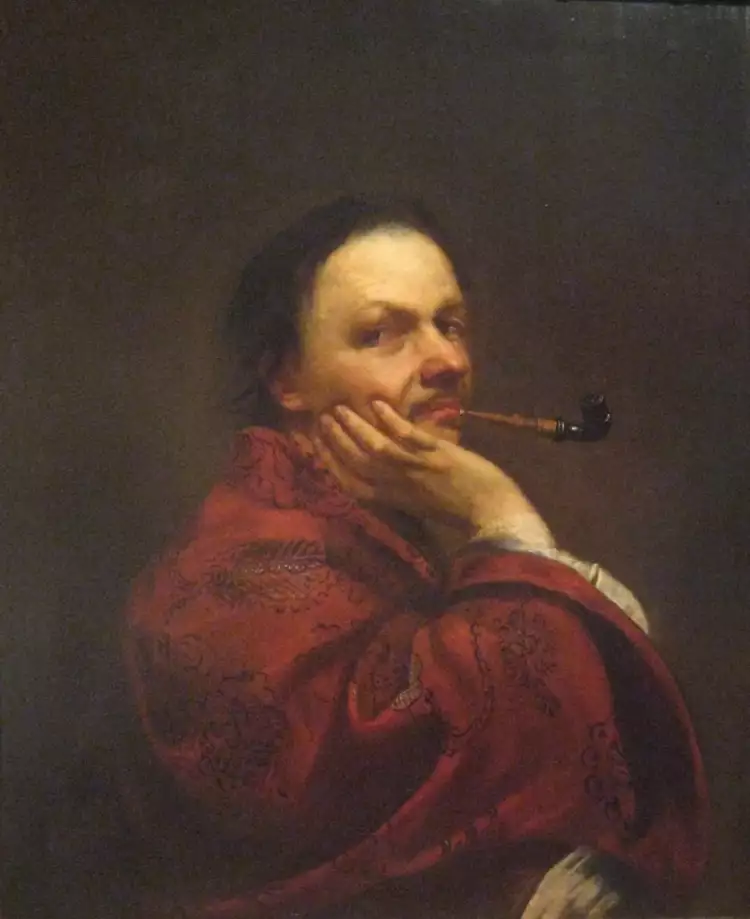 Ян Купецкий. Картина «Автопортрет с трубкой», 1707