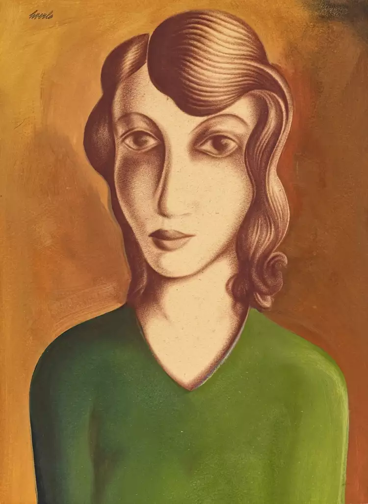 Heinrich Hoerle. Head of a girl (Trude-Alex), circa 1926