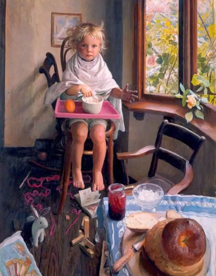 Марк Ланселот Симонс. «Ребенок Ann's Завтрак», 1933 Марк Ланселот Симонс. «Ребенок Ann's Завтрак», 1933