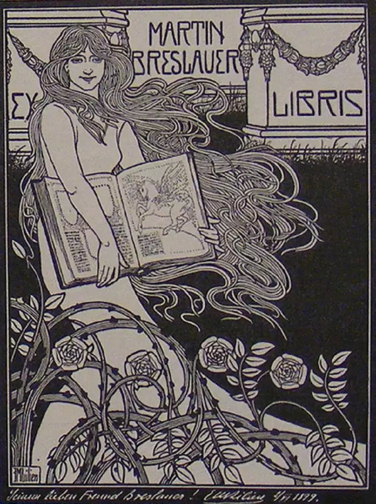 Экслибрис. Экслибрис Мартина Бреслауэра, конец XIX века Экслибрис. Экслибрис Мартина Бреслауэра, конец XIX века