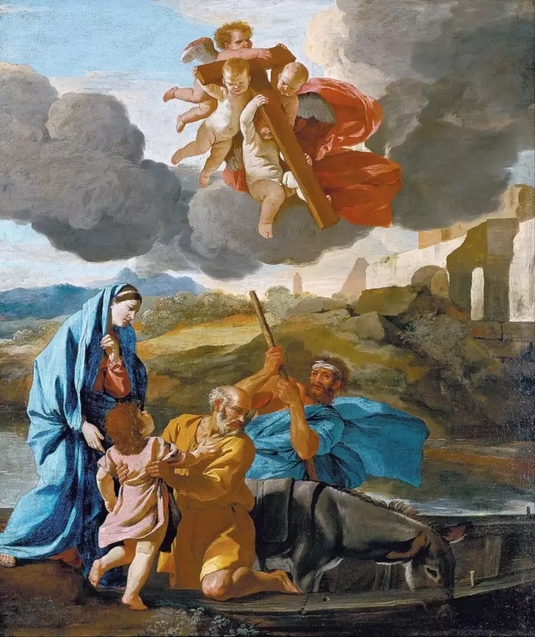 Classicisme français. Nicolas Poussin. Le retour d'Égypte de la Sainte Famille, 1638